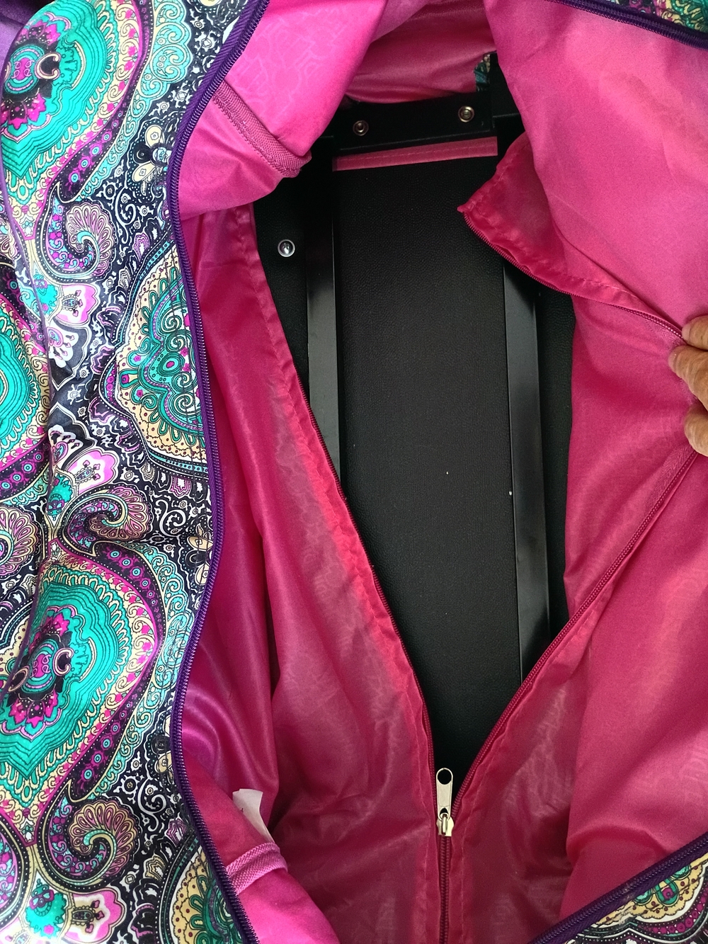 Kathy Van Zeeland Purple Paisley & Teal Roller Travel Tote💜🩵💜🩵 - Picture 8 of 15
